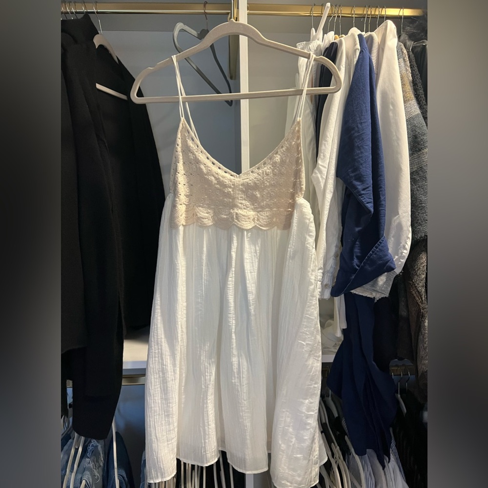 One Size White & Cream knit dress from Zara